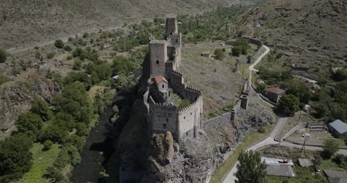 Aerial view of Khertvisi Fortress, Georgia.