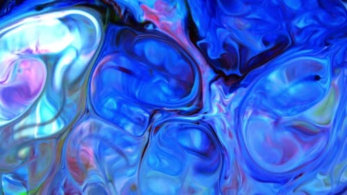 Swirling Blue and Pink Abstract Paint Background