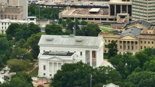 Aerial View of State Capitol Building in Richmond Virginia Architecture in Central Government