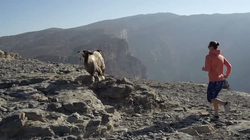 Young Woman Jogging Near Canyon, Super 240