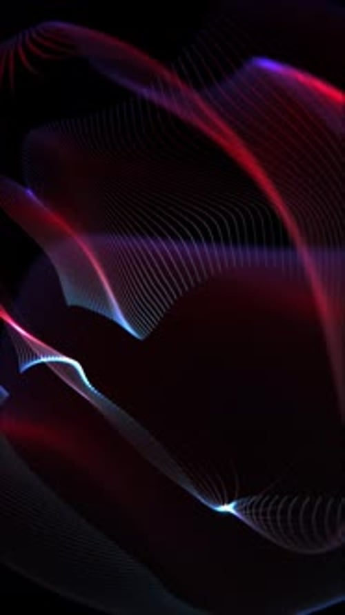 Abstract Glowing Digital Wave Lines Loop Background