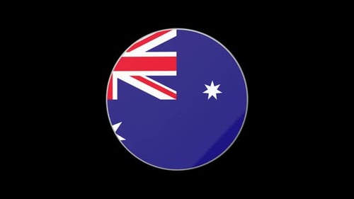 Spinning Australian Flag 3D Emblem Animation