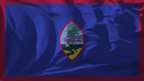 Guam Flag Waving Seamless Loop Animation
