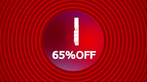 Dynamic Flash Sale 65% Off Title Animation