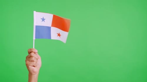 Panama Flag Waving on Green Screen