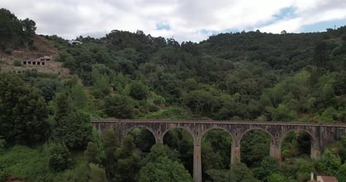 Old Stone Bridge in the Forest. Ribadouro, Portugal