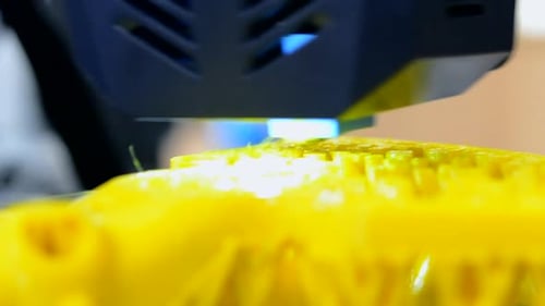 The Process Printing 3D Printer 3D Printer Printing Object From Molten Plastic