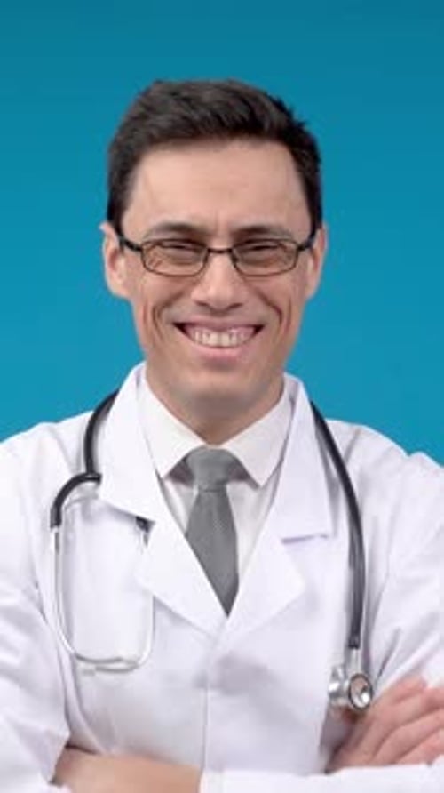 Smiling Doctor in Lab Coat Portrait