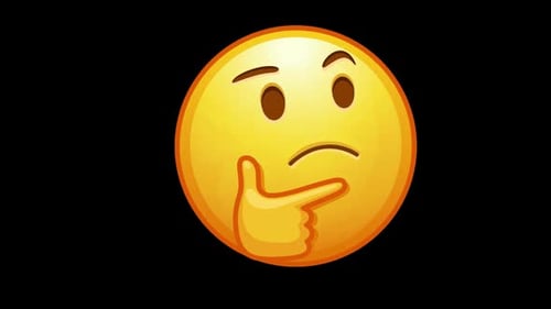 Animated Thinking Emoji Face with Pondering Expression