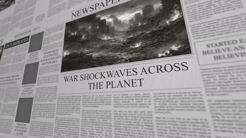 Crisis Escalates Into Full War Breaking News Background Loop