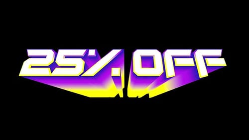 Retro Style 25 Percent Off Kinetic Text Reveal