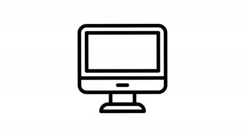 Animated Blinking Cursor on Computer Monitor Icon