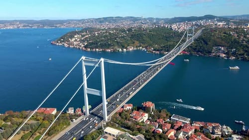 istanbul Bridge Aerial View 4k