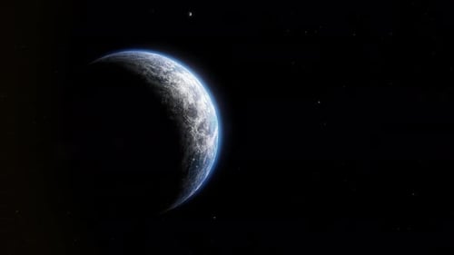 Bewohnbare Erde wie ein außerirdischer Exoplanet innerhalb des Sonnensystems im Weltraum 4K