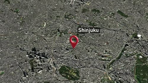 Shinjuku City Zoom (Japan) from Space to Earth
