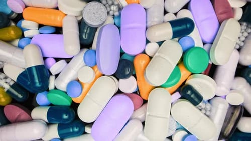 Colorful Pills and Capsules Close-Up in Medical Setting