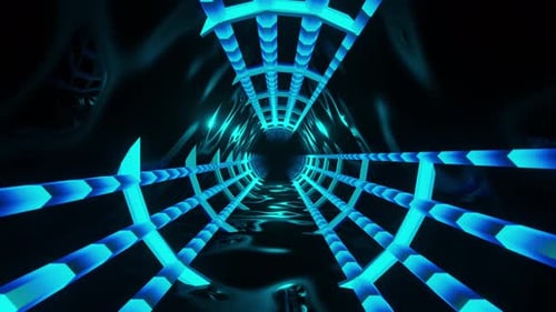 Blue abstract background with circular design in the center. Looped animation