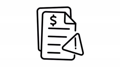 Animated Financial Document Warning Icon