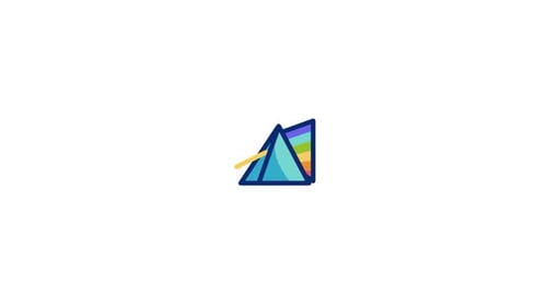 Light Beam Prism Refraction Flat Design Animation