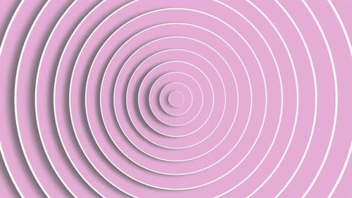 Fondo abstracto de animación de patrones de anillos de círculos 3D con efecto de ondulación.