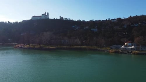 Tihany Abbey Monastery Above Lake Balaton Forest Shore