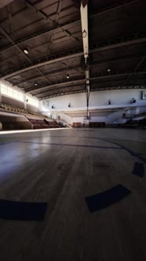 Spacious Empty College Basketball Gym