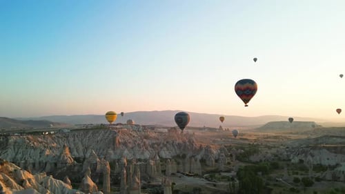 Hot Air Balloons Over Cappadocia - Aerial View