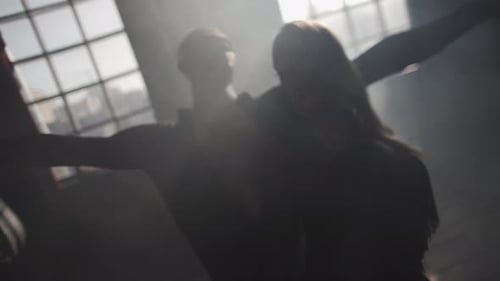 Dramatic Tango Dance Performance in Smoky Studio