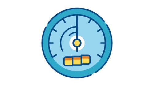 Animated Flat Design Speedometer Progress Indicator