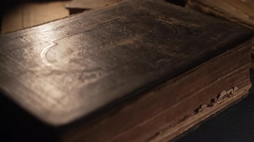 Old Leather Book With Embossed Cover