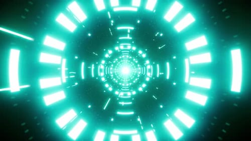 Fond de tunnel cyan brillant