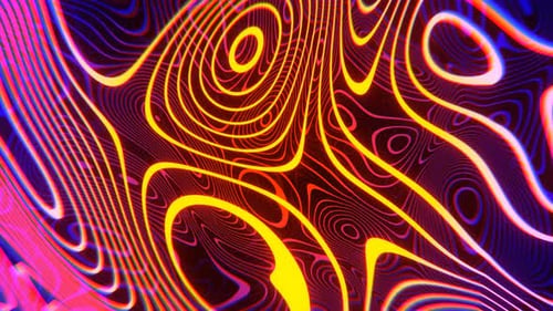 Blue And Orange Abstract Neon Wavy Background VJ Loop l 4K