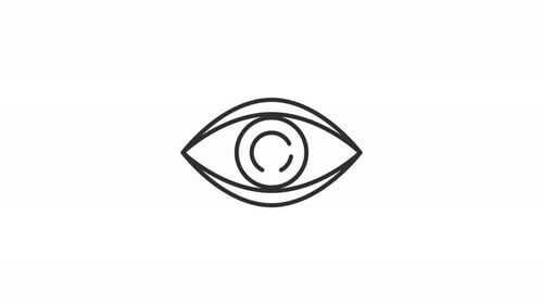 market vision with eye outline animation alpha channel
