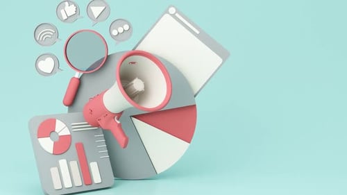 Animated Digital Marketing and Data Analytics Concept