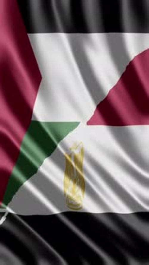 Waving Vertical Flags Merge Transition