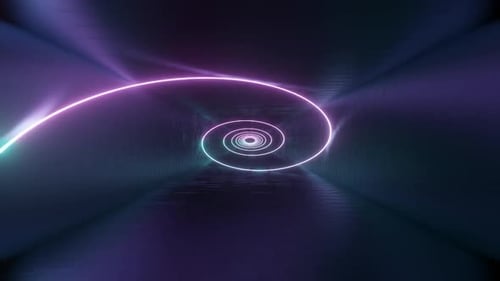 Schleifenanimation mit rosafarbenem und cyanblauem Neon-Kurven-Hintergrund in HD