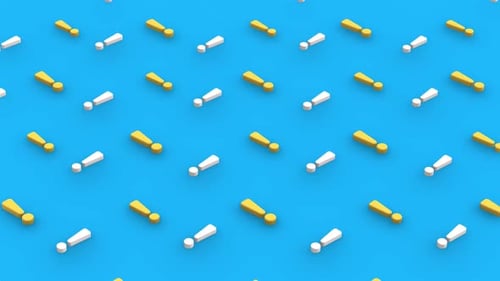 Exclamation Mark Isometric looping background pattern