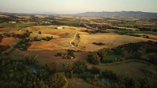 View From a Bird's Eye View of a House in the Middle of a Field