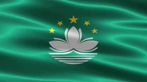 Realistic Waving Flag of Macau Special Administrative Region
