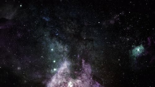vista de una nebulosa en el universo que se aproxima.