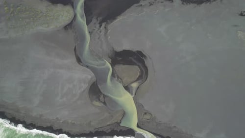 Aerial view of Iceland coastline, Iceland.