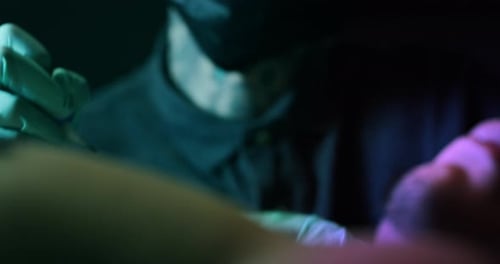 Milan/Italy-01.02.2019:Slow motion of professional master of the art of tattooing doing a tattoo t