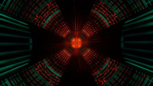 Rhythmic Neon Lights Flash in a Seamless Vibrant Disco Pattern for a VJ Loop