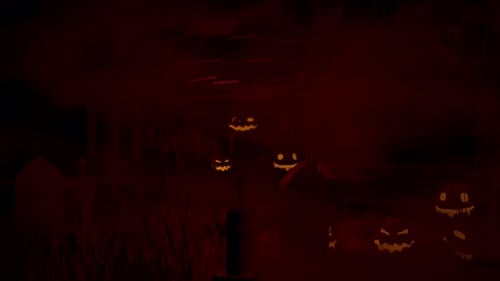 Dark Halloween Spooky Jack-o'-Lanterns Cinematic Animation