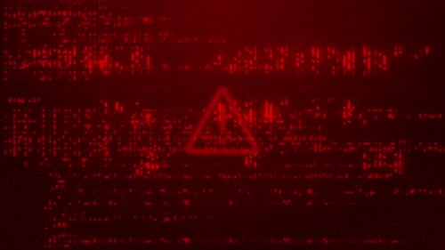 Digitaler Glitch-Effekt für Cybersicherheit mit Störsignal, Virencode und Software-Hack