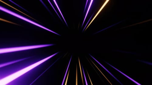Purple And Yellow Neon Seamless Lines Movement Background Vj Loop In 4K
