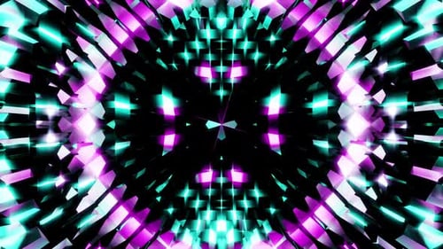 Neuer Equalizer in Cyan und Pink mit VJ Loop-Hintergrund mit Düstereffekt für Partys