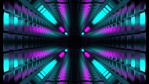 Cyan And Pink Abstract Energy Tunnel Background Vj Loop In HD