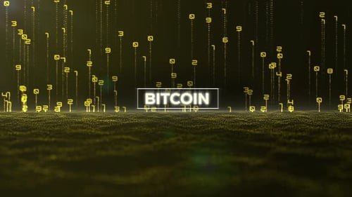 Matrix Binary Code And Bitcoin Word 4 K
