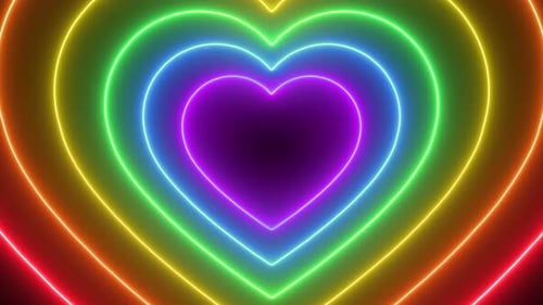 Pride Month Colorful Rainbow Hearts Abstract Background Loop